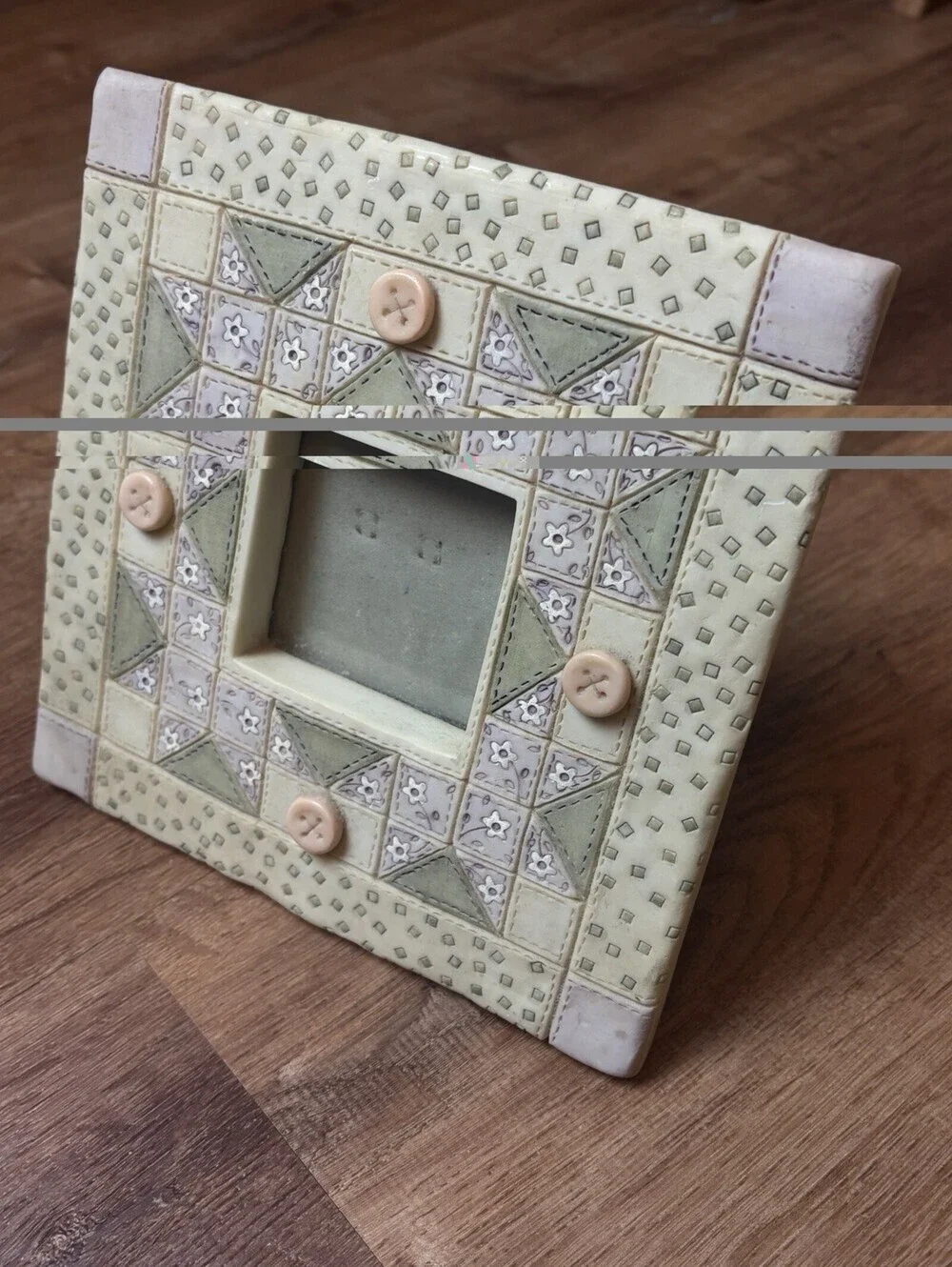 Frameology Floral Tile Button 3D Picture Photo Frame Faith Quilt Cute Whimsy